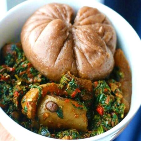 AMALA SERVED WITH EFO RIRO/EGUSI/OGBONO/EWEDE/OKRO WITH TURKEY/GOAT MEAT