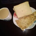 FRESH BREAD SERVED WITH OMELETTE, TEA MILK & SUGAR